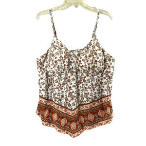 Festival Babydoll Top Juniors XXL Boho Asymmetrical Floral Padded Bra Summer